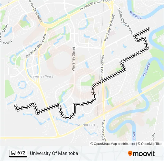 672 Bus Line Map