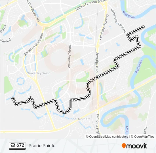 672 Bus Line Map