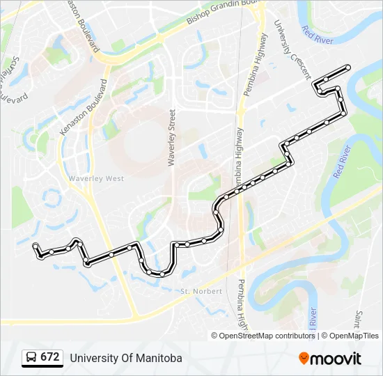 672 Bus Line Map
