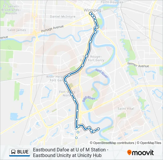 BLUE Bus Line Map