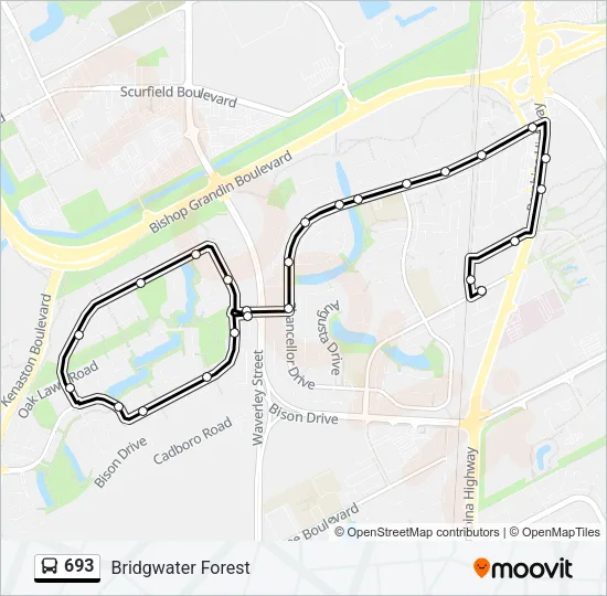 693 Bus Line Map