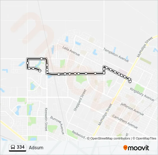 334 Bus Line Map