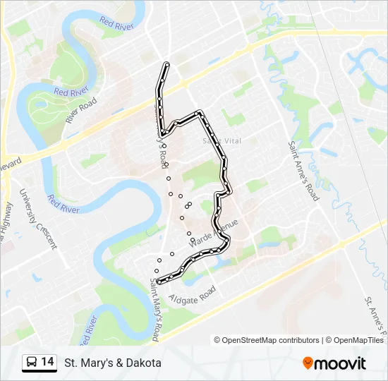 14 Bus Line Map