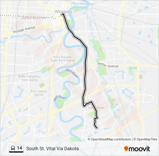 14 Bus Line Map