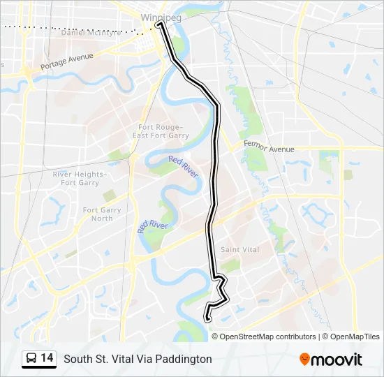 14 Bus Line Map
