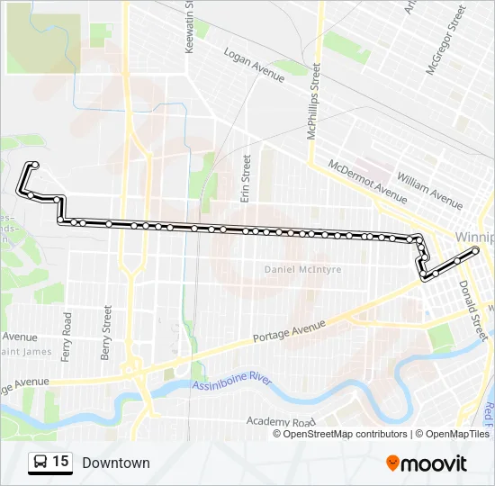 15 Bus Line Map