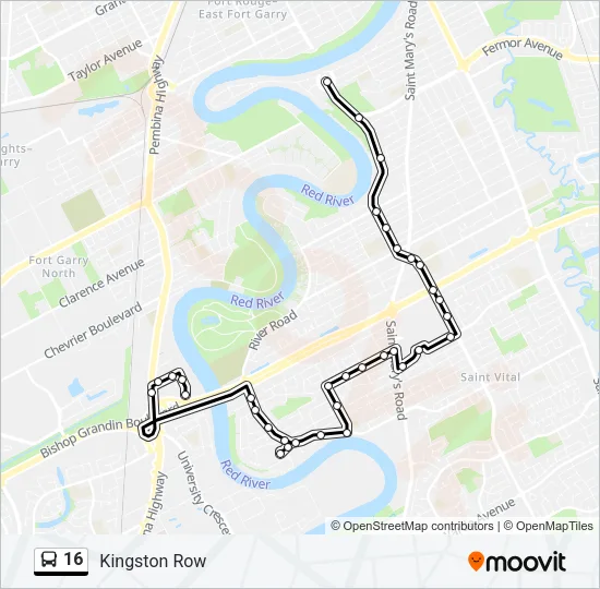 16 Bus Line Map