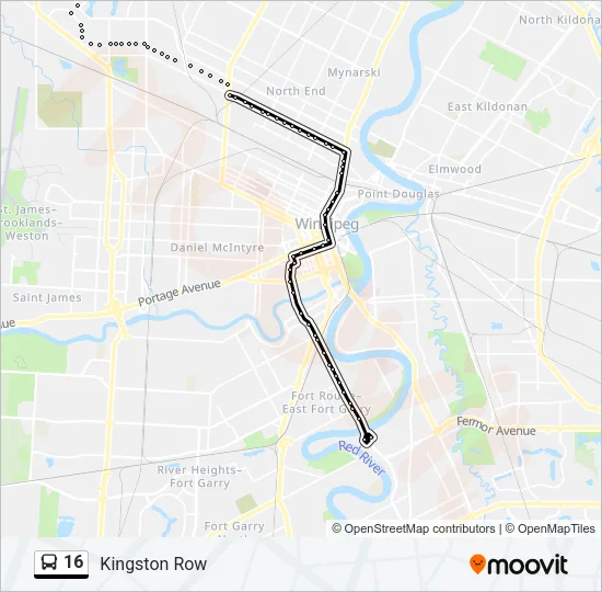 16 Bus Line Map