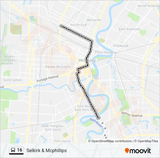 16 Bus Line Map