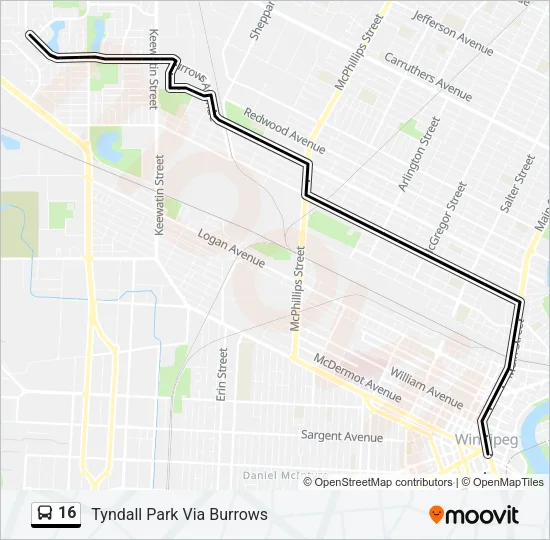 16 Bus Line Map