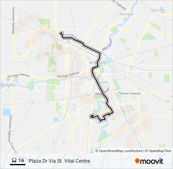 16 Bus Line Map