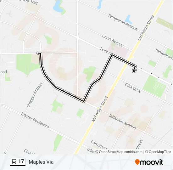 17 Bus Line Map
