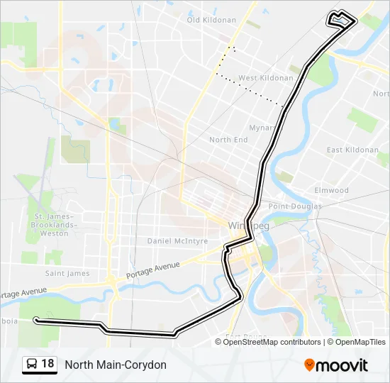 18 Bus Line Map