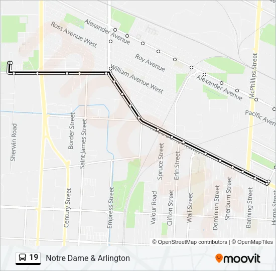 19 Bus Line Map
