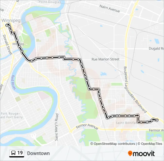 19 Bus Line Map