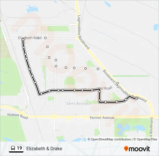 19 Bus Line Map