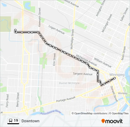 19 Bus Line Map