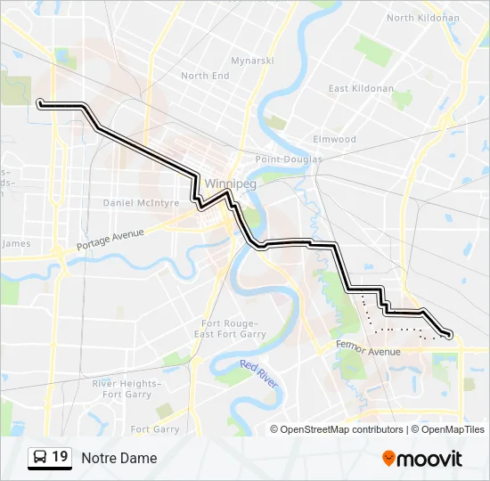 19 Bus Line Map