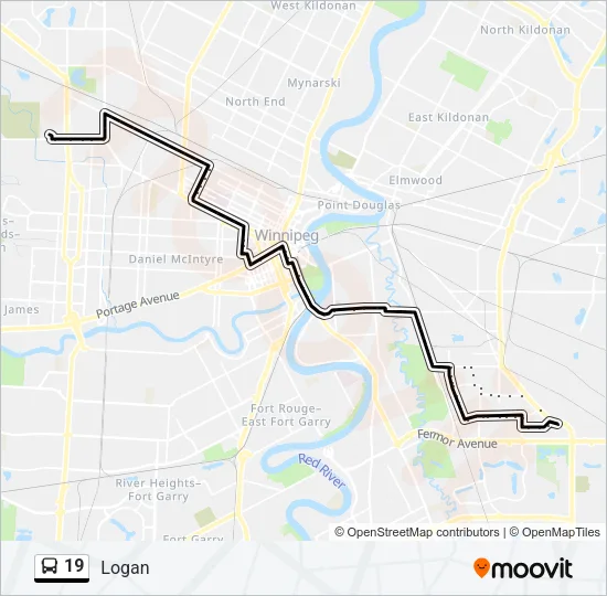 19 Bus Line Map