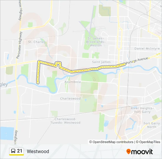 21 Bus Line Map