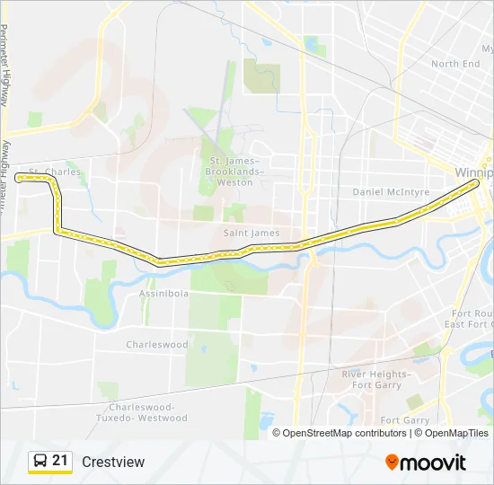 21 Bus Line Map