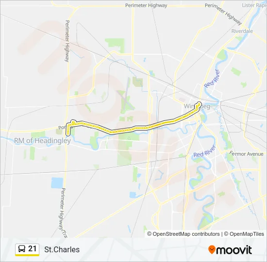 21 Bus Line Map