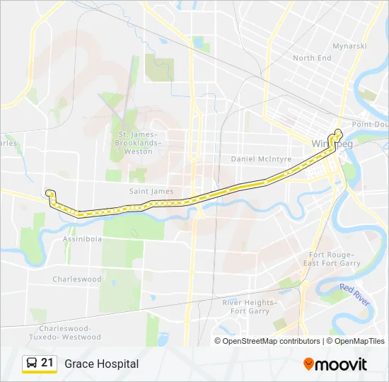 21 Bus Line Map