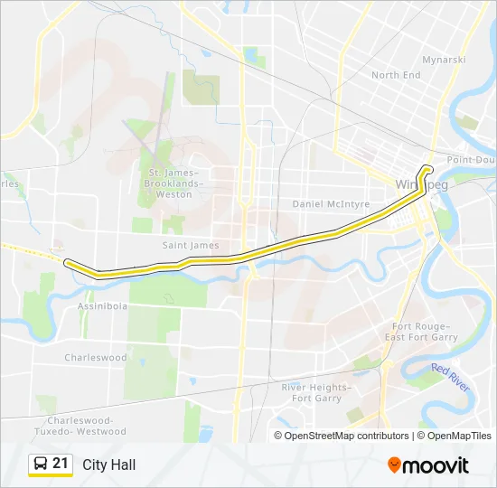 21 Bus Line Map