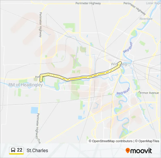 22 Bus Line Map