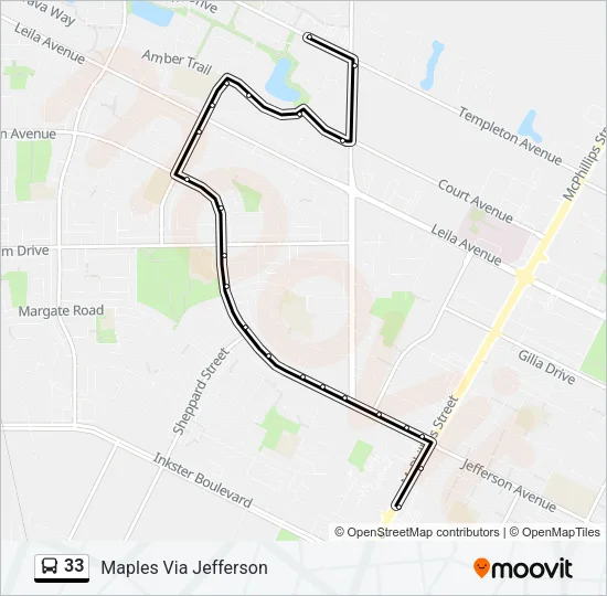 33 Bus Line Map