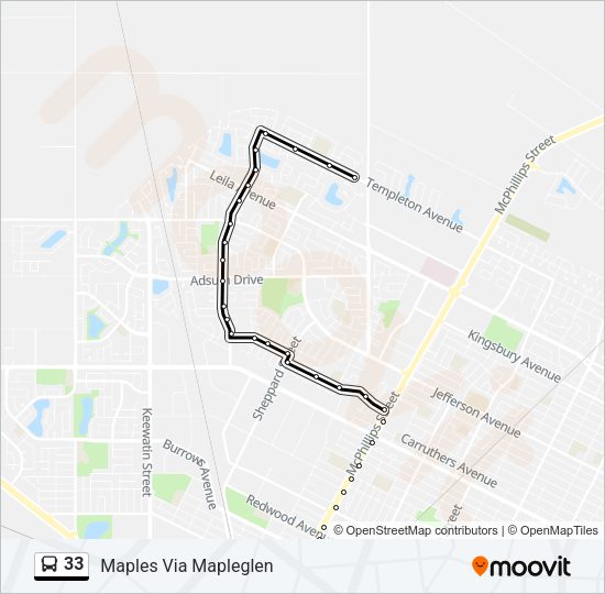 33 Bus Line Map
