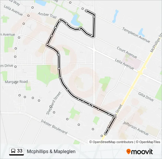 33 Bus Line Map
