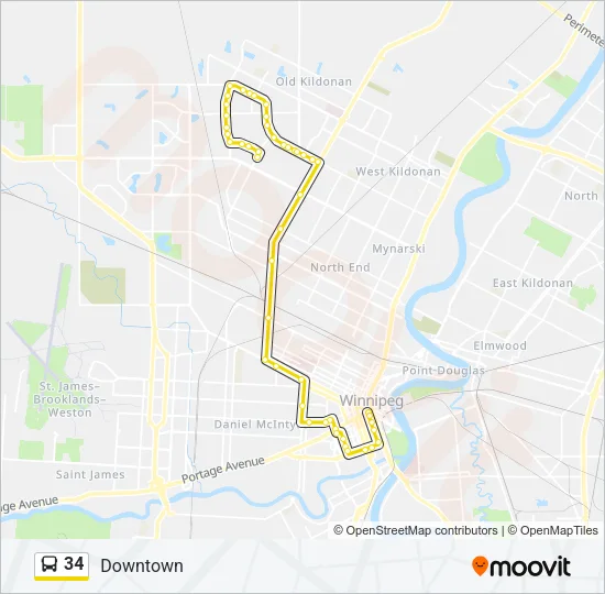 34 Bus Line Map