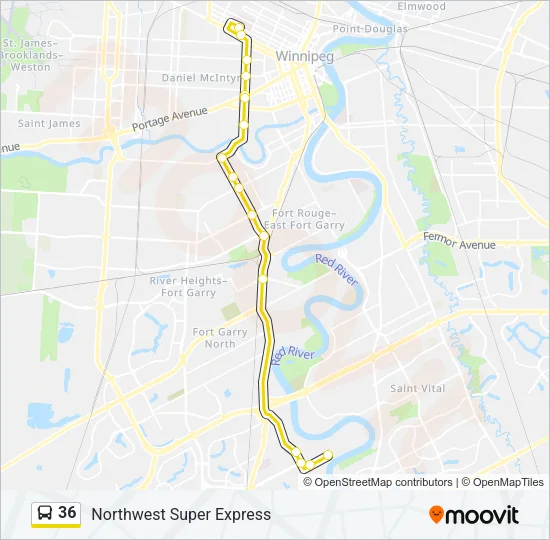 36 Bus Line Map