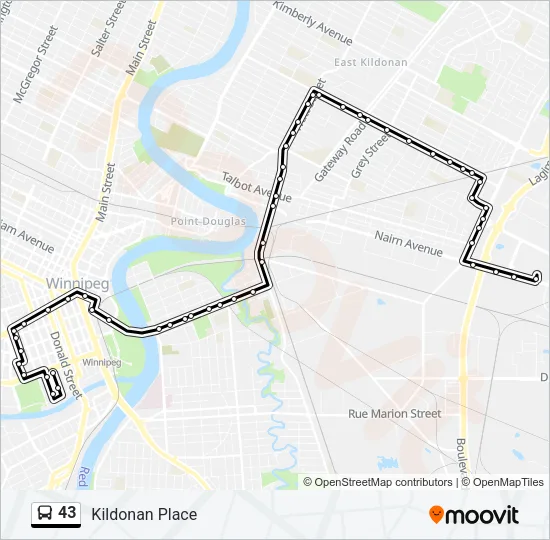 43 Bus Line Map