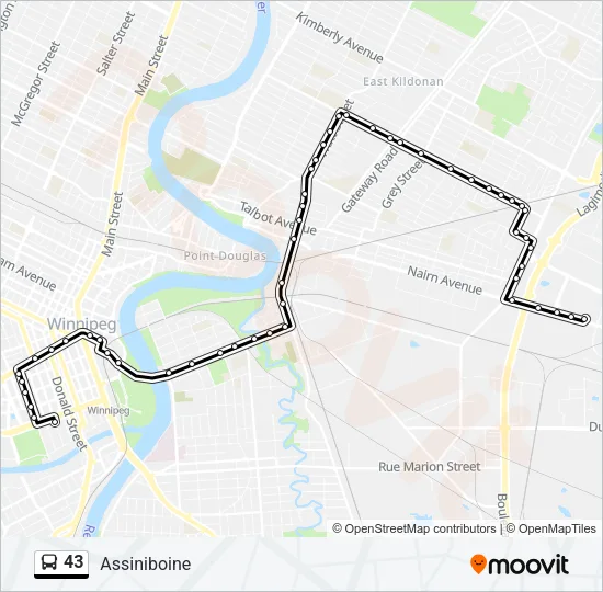 43 Bus Line Map