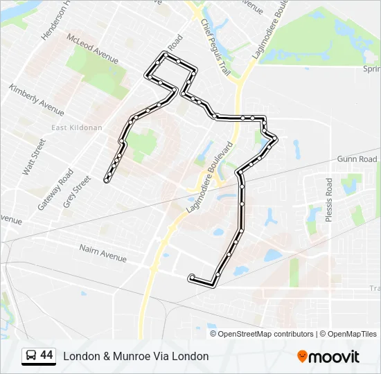 44 Bus Line Map