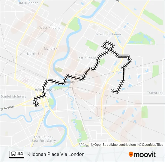 44 Bus Line Map