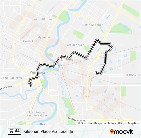 44 Bus Line Map