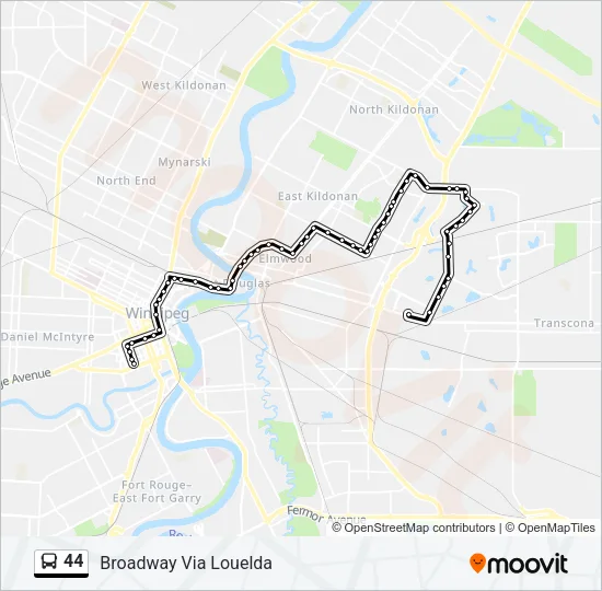 44 Bus Line Map