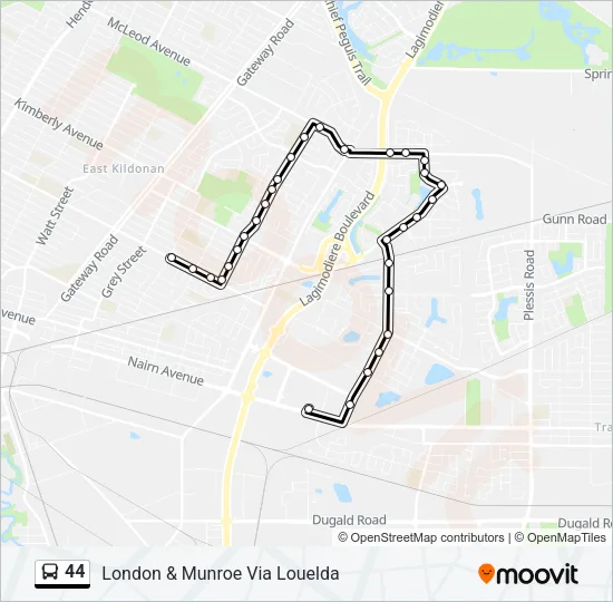 44 Bus Line Map