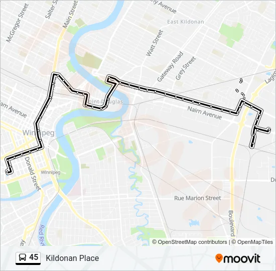 45 Bus Line Map