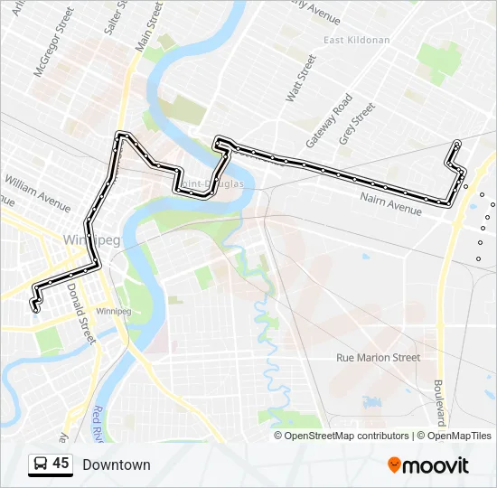 45 Bus Line Map