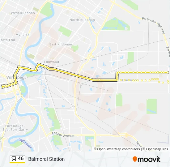 46 Bus Line Map