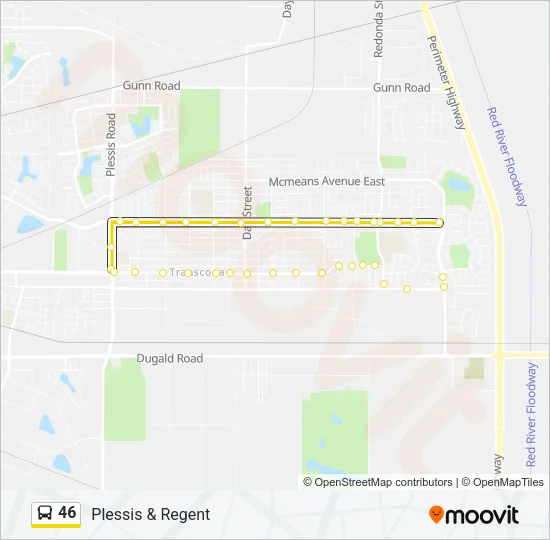 46 Bus Line Map