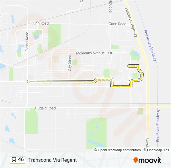46 Bus Line Map