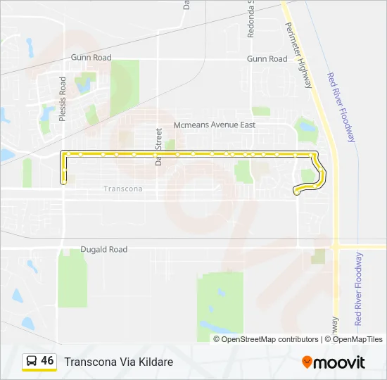 46 Bus Line Map