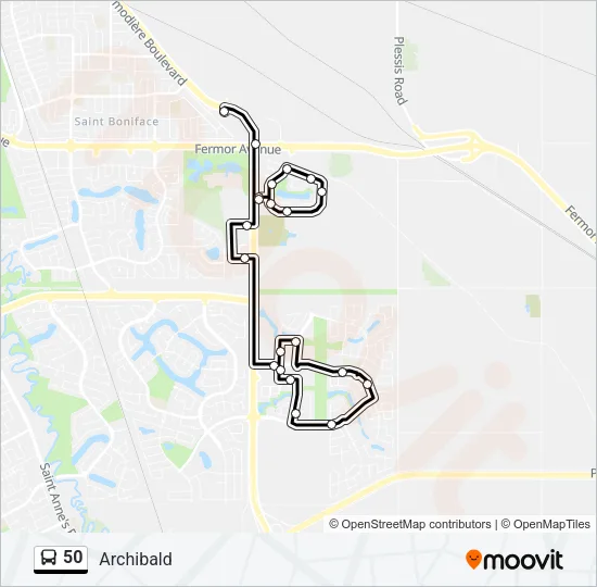 50 Bus Line Map