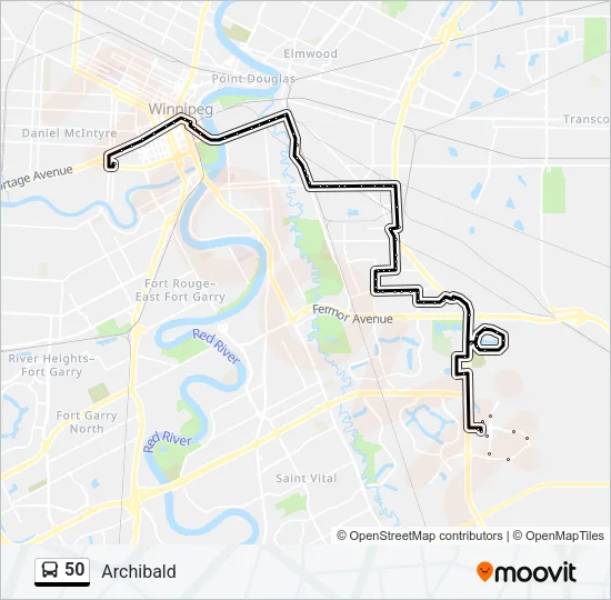 50 Bus Line Map