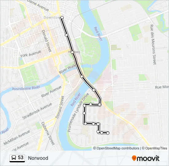 53 Bus Line Map